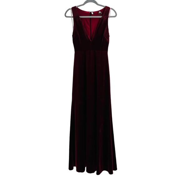 LULU'S S Stunning Luxury Wine Red Velvet Sleeveless Evening Maxi Dress NEW B46 - Picture 2 of 10